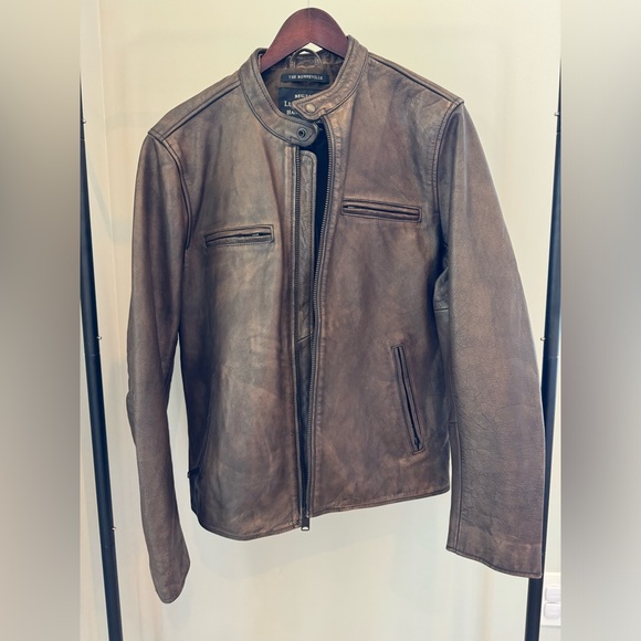 EUC • Lucky Brand • Washed Leather Bonneville Jacket • Dark Brown • Medium - Picture 5 of 9